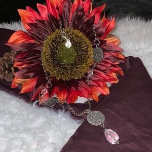 Silpada Coin Disc Crystal Pendent Necklace